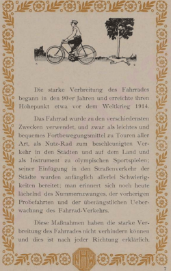 Das Fahrrad – Hercules, 1920 Das Fahrrad - Hercules, 1920